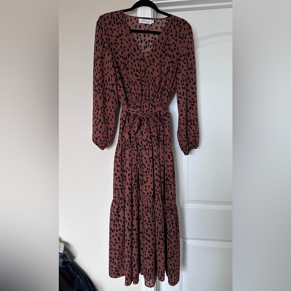 Petal and Pup Hyde Leopard Print Brown Maxi Dress